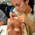 Student sculpting